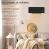 Elektro Heizung, Wandmontage, Schwingfunktion, 2 Modi, Timer, LED Anzeige, Schwarz