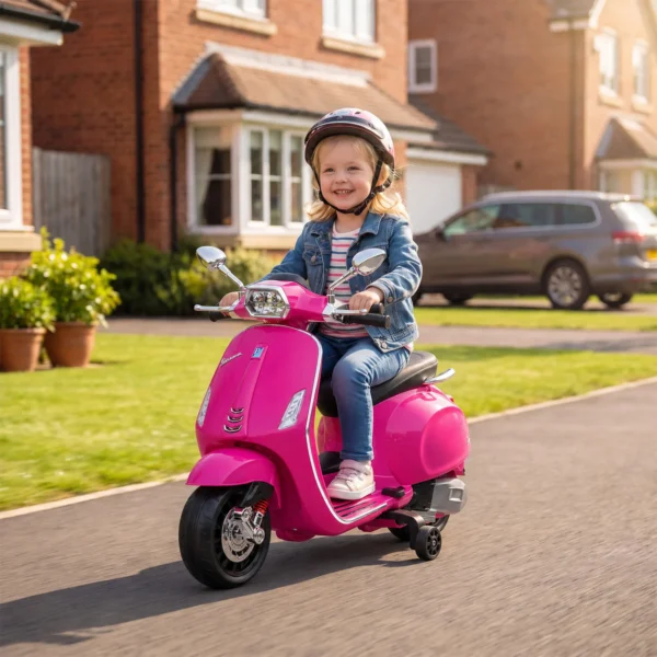 Elektro Kindermotorrad, Vespa, 3 Km/h, 3 6 Jahre, Musik, Licht & Radio, Rosa
