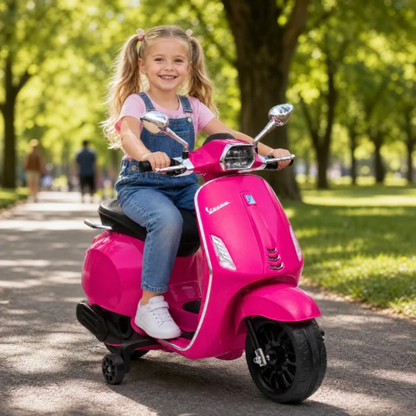 Elektro Kindermotorrad, Vespa, 3 Km/h, 3 6 Jahre, Musik, Licht & Radio, Rosa
