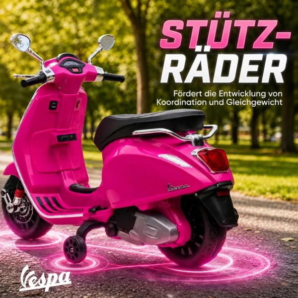 Elektro Kindermotorrad, Vespa, 3 Km/h, 3 6 Jahre, Musik, Licht & Radio, Rosa