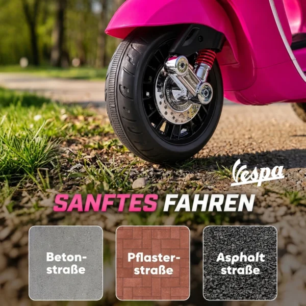 Elektro Kindermotorrad, Vespa, 3 Km/h, 3 6 Jahre, Musik, Licht & Radio, Rosa