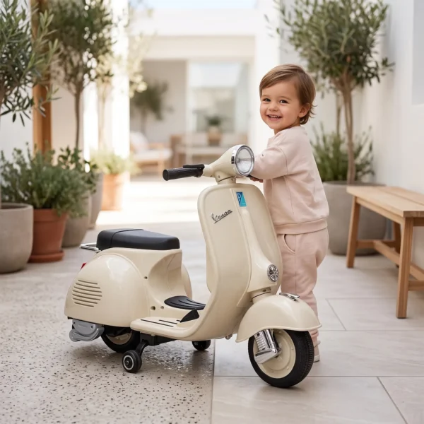 Elektro Motorrad Kinder 6 V Elektromotorrad Mit Stützrädern, Lithium Akku, Softstart, Musik, USB Scheinwerfer Hupe