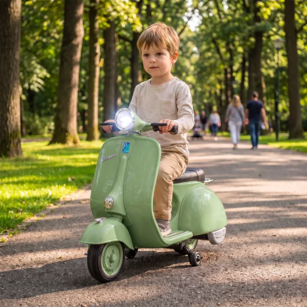 Elektro Motorrad Kinder 6 V Elektromotorrad Mit Stützrädern, Lithium Akku, Softstart, Musik, USB Scheinwerfer Hupe