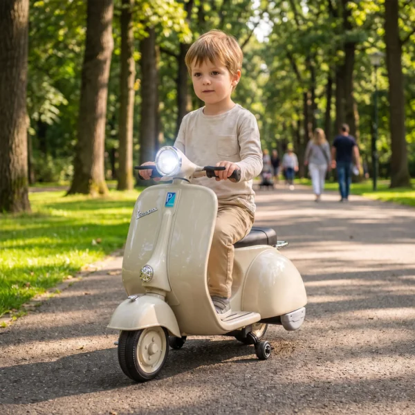 Elektro Motorrad Kinder 6 V Elektromotorrad Mit Stützrädern, Lithium Akku, Softstart, Musik, USB Scheinwerfer Hupe