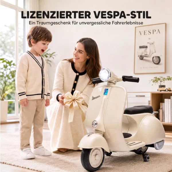 Elektro Motorrad Kinder 6 V Elektromotorrad Mit Stützrädern, Lithium Akku, Softstart, Musik, USB Scheinwerfer Hupe