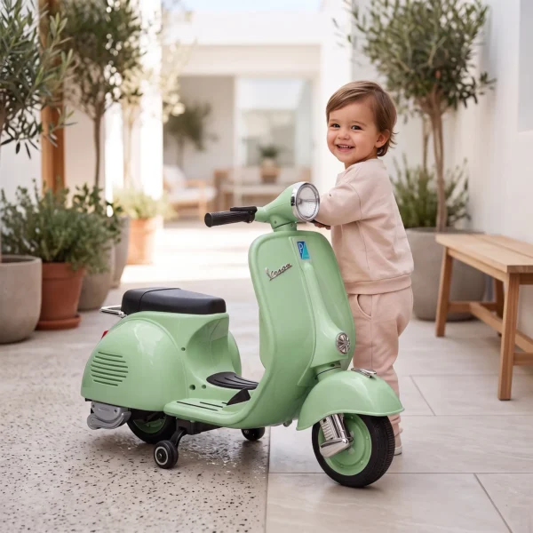 Elektro Motorrad Kinder 6 V Elektromotorrad Mit Stützrädern, Lithium Akku, Softstart, Musik, USB Scheinwerfer Hupe