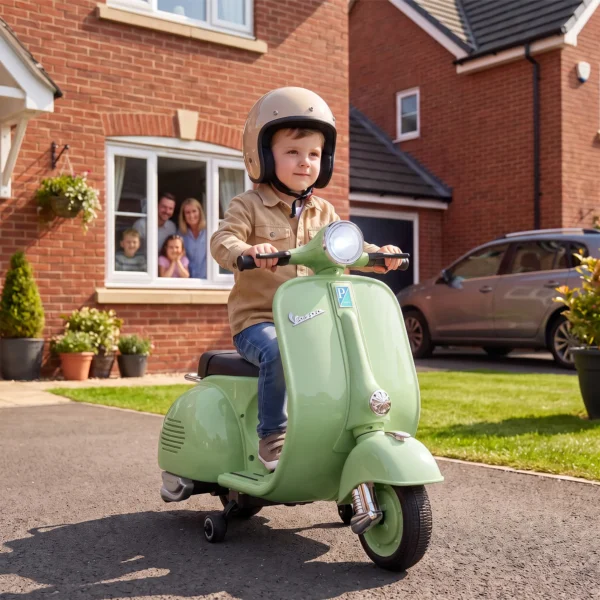Elektro Motorrad Kinder 6 V Elektromotorrad Mit Stützrädern, Lithium Akku, Softstart, Musik, USB Scheinwerfer Hupe
