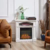 Elektrokamin Mit 3D LED Flammeneffekt, Heizkapazität 30 M², Fernbedienung, Weiß/Schwarz