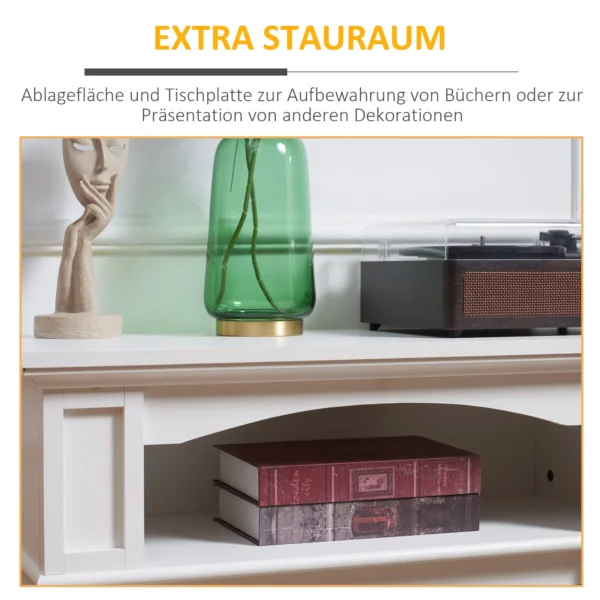 Elektrokamin Mit 3D LED Flammeneffekt, Heizkapazität 30 M², Fernbedienung, Weiß/Schwarz