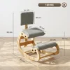 Ergonomische Kniestoel, Kniehocker Met Rugleuning, Corduroy look, Bureaustoel Voor Thuis, Kantoor, Meditatie, Donkergrijs