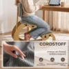 Ergonomische Kniestoel, Kniehocker Met Rugleuning, Corduroy look, Bureaustoel Voor Thuis, Kantoor, Meditatie, Donkergrijs