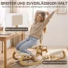Ergonomische Kniestoel, Kniehocker Met Rugleuning, Koord look, Bureaustoel Voor Thuis, Kantoor, Meditatie, Crèmewit