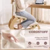 Ergonomische Kniestoel, Kniehocker Met Rugleuning, Koord look, Bureaustoel Voor Thuis, Kantoor, Meditatie, Crèmewit