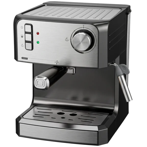 Espressomachine, 20 Bar Koffiemachine Met Melkopschuimer, 1,6 l Waterreservoir, Zwart