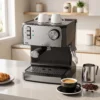 Espressomachine, 20 Bar Koffiemachine Met Melkopschuimer, 1,6 l Waterreservoir, Zwart