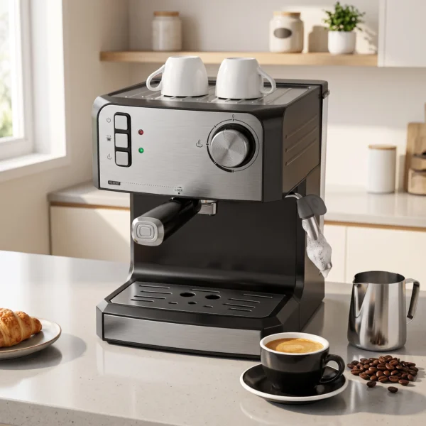 Espressomachine, 20 Bar Koffiemachine Met Melkopschuimer, 1,6 l Waterreservoir, Zwart