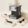 Espressomachine, 20 Bar Koffiemachine Met Melkopschuimer, 1,6 l Waterreservoir, Zwart