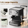Espressomachine, 20 Bar Koffiemachine Met Melkopschuimer, 1,6 l Waterreservoir, Zwart
