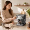 Espressomachine, 20 Bar Koffiemachine Met Melkopschuimer, 1,6 l Waterreservoir, Zwart