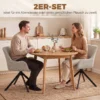 Esszimmerstühle 2er Set, Drehbarer Küchenstuhl Mit Armlehnen, Metallrahmen Für Wohnzimmer, Esszimmer, Beige
