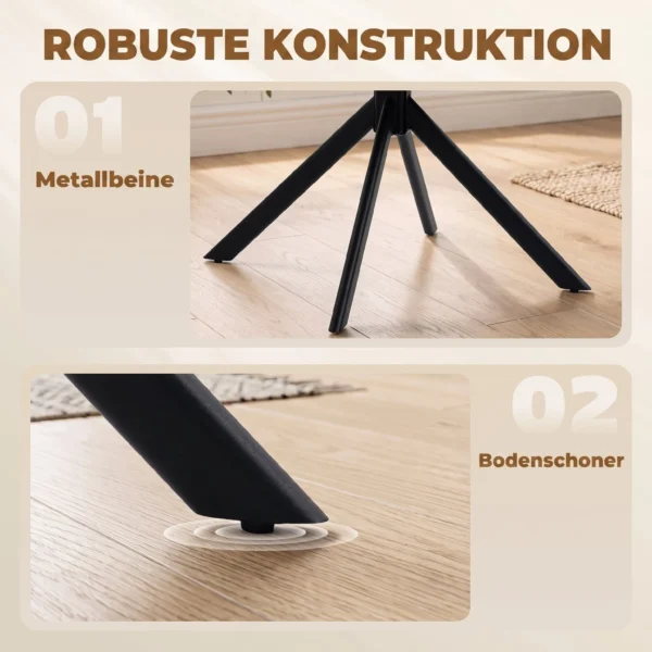 Esszimmerstühle 2er Set, Drehbarer Küchenstuhl Mit Armlehnen, Metallrahmen Für Wohnzimmer, Esszimmer, Beige