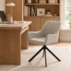 Esszimmerstühle 2er Set, Drehbarer Küchenstuhl Mit Armlehnen, Metallrahmen Für Wohnzimmer, Esszimmer, Beige
