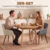 Esszimmerstühle 2er Set, Gepolsterte Küchenstühle Mit Metallbeinen, Cremeweiß