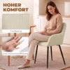 Esszimmerstühle 2er Set, Gepolsterte Küchenstühle Mit Metallbeinen, Cremeweiß