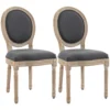 Esszimmerstühle 2er Set Küchenstuhl Mit Rückenlehne, Linenoptik, Sessel Polsterstuhl, Stühle, Wohnzimmerstuhl Mit Holzbeine Für Esstisch, Grau+Natur
