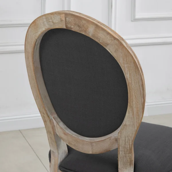 Esszimmerstühle 2er Set Küchenstuhl Mit Rückenlehne, Linenoptik, Sessel Polsterstuhl, Stühle, Wohnzimmerstuhl Mit Holzbeine Für Esstisch, Grau+Natur