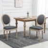 Esszimmerstühle 2er Set Küchenstuhl Mit Rückenlehne, Linenoptik, Sessel Polsterstuhl, Stühle, Wohnzimmerstuhl Mit Holzbeine Für Esstisch, Grau+Natur