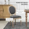 Esszimmerstühle 2er Set Küchenstuhl Mit Rückenlehne, Linenoptik, Sessel Polsterstuhl, Stühle, Wohnzimmerstuhl Mit Holzbeine Für Esstisch, Grau+Natur