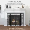 Funkenschutzgitter Funkenschutz, Klappbar, 3 teilig, 120 Cm Xx 79 Cm, Schwarz