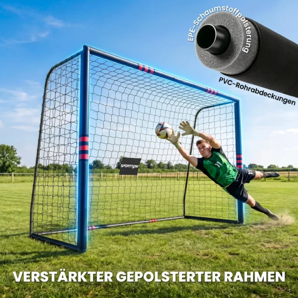 Fußballtor Für Garten 300 X 200 Cm Robustes Outdoor Tor Mit Tornetz Polsterung Erdhaken Anti Rost Beschichtung