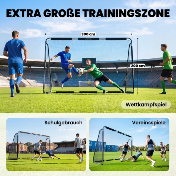 Fußballtor Für Garten Groß 300 X 200 Cm Jugendliche & Erwachsene Outdoor Tor Mit Reißfestem Tornetz Gerundeten Ecken