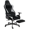 Gaming stoel Met Massage En Verwarmd Lendekussen, Ergonomisch, Linnenlook, 4D armleuningen, Hoofdsteun, Zwart