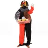 Geanimeerde Halloween Popcorn Clown Met Opschietend Hoofd, Griezelig Geluid, Kermismuziek En Lichtgevende Ogen