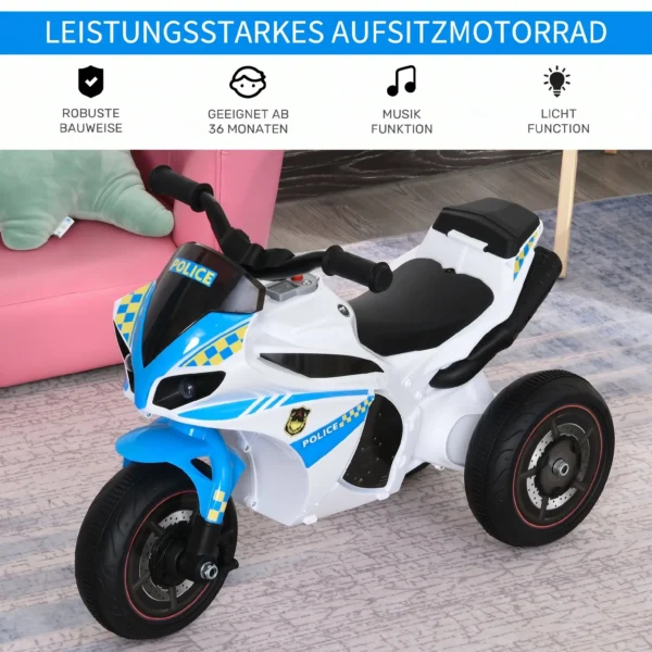 Glijauto, Glijvoertuig Met Muziek En Koplampen, Kindervoertuig In Race Motorfiets Ontwerp, Tot 20kg 18 36 Maanden Blauw