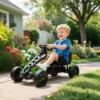 Gokart Met Pedalen, Trapauto Voor Kinderen Met Rem, Antislip Wielen, Metalen Frame, 3 6 Jaar, Groen