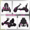 Gokart Met Pedalen, Trapauto Voor Kinderen Met Rem, Antislip Wielen, Metalen Frame, 3 6 Jaar, Roze