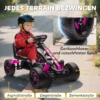 Gokart Met Pedalen, Trapauto Voor Kinderen Met Rem, Antislip Wielen, Metalen Frame, 3 6 Jaar, Roze