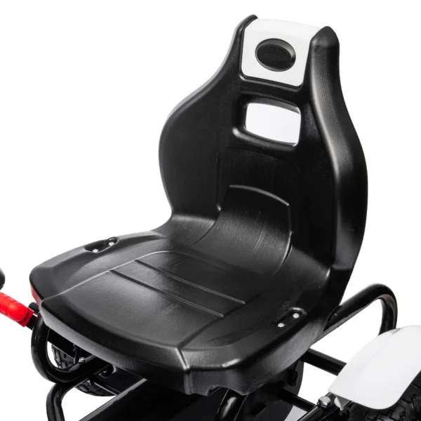 Gokart Tretauto Mit Handbremse, Verstellbarem Sitz, Vor Und Rückwärtsgang, Bis 50kg Für Kinder 5 12 Jahren Weiß
