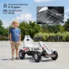 Gokart Tretauto Mit Handbremse, Verstellbarem Sitz, Vor Und Rückwärtsgang, Bis 50kg Für Kinder 5 12 Jahren Weiß