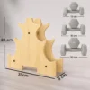 Halterset 3 Paar 1kg 3kg 5kg Dumbbells Met Houten Standaard, Antislip Handvat, Gietijzeren Hexagon Lichtgrijs