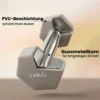 Halterset 3 Paar 1kg 3kg 5kg Dumbbells Met Houten Standaard, Antislip Handvat, Gietijzeren Hexagon Lichtgrijs