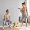 Halterset 3 Paar 1kg 3kg 5kg Dumbbells Met Houten Standaard, Antislip Handvat, Gietijzeren Hexagon Lichtgrijs