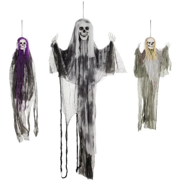 Hängende Skelett Geister, 3er Set, Halloweendeko, Verstellbare Arme, 90/110/200cm