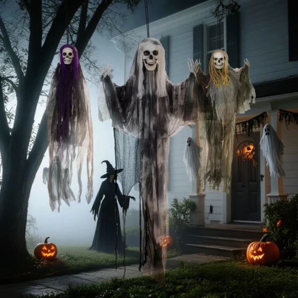 Hängende Skelett Geister, 3er Set, Halloweendeko, Verstellbare Arme, 90/110/200cm