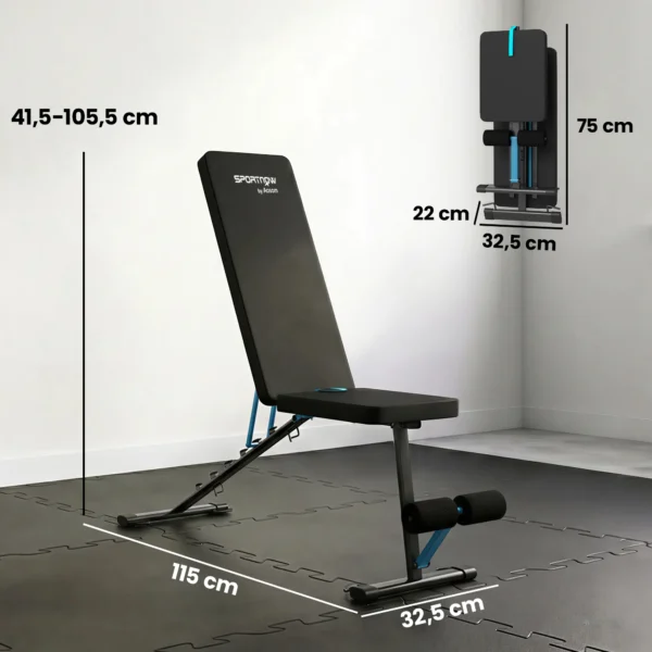 Hantelbank Verstellbar Trainingsbank Mit Beinstrecker 7 Fach Rückenlehne, Verstellbar Polster 300 Kg Last