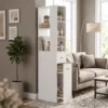 Hoge Smalle Badkamerkast 135 Cm Met 2 Lades, 2 Zijplanken, 3 Vakken, 18x40x135 Cm, Wit